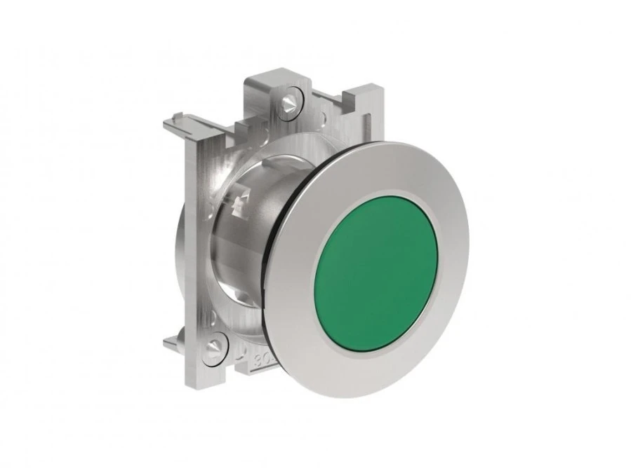 Metalowy przycisk płaski fi30mm kryty samoczynny powrót Zielony LPFB103 - obrazek 1