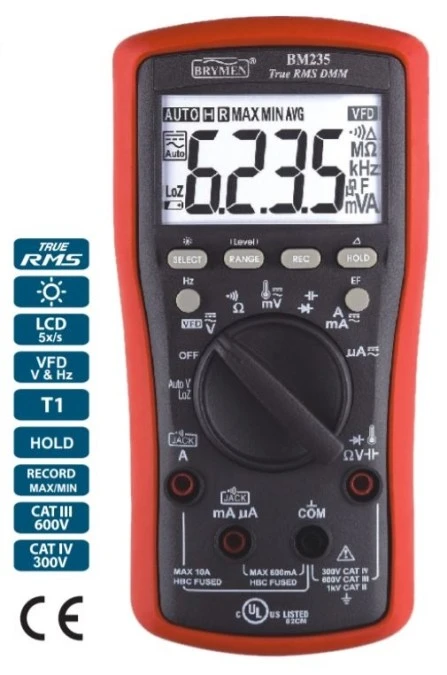 Multimetr TRMS (AC+DC) VFD EF 50kHz BM235 Brymen - obrazek 1