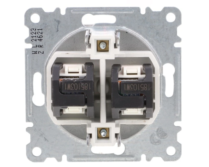 Lumina Gniazdo komputerowe podwójne RJ45 kat.5e UTP czarne WL2123 - obrazek 2
