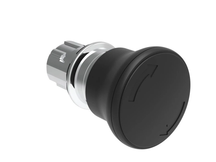 Metalowy przycisk grzybkowy odblokowanie przez obrót fi40mm normalne zatrzymanie Czarny LPSB6642 - obrazek 1