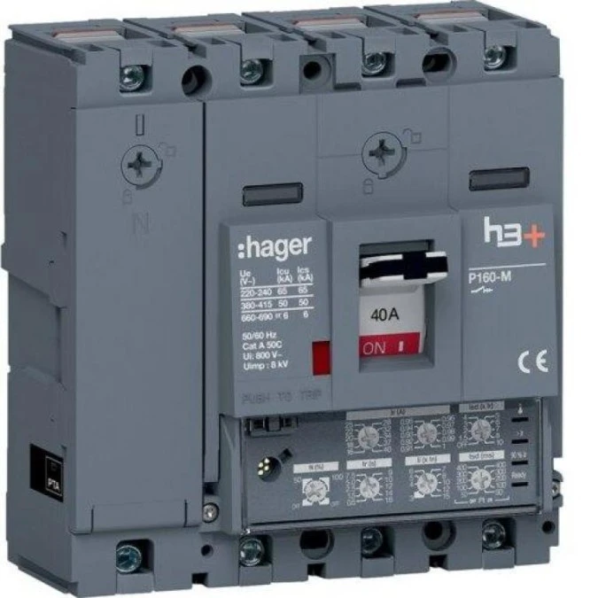 MCCB Wyłącznik mocy h3+ P160 4P 40A 50kA LSI HMS041JC - obrazek 1