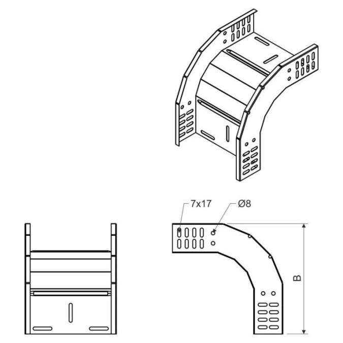Łuk zewnętrzny 90 stopni do koryta 60x400 KO 90x60x400 Sendzimir KO 90X60X400_S - obrazek 3