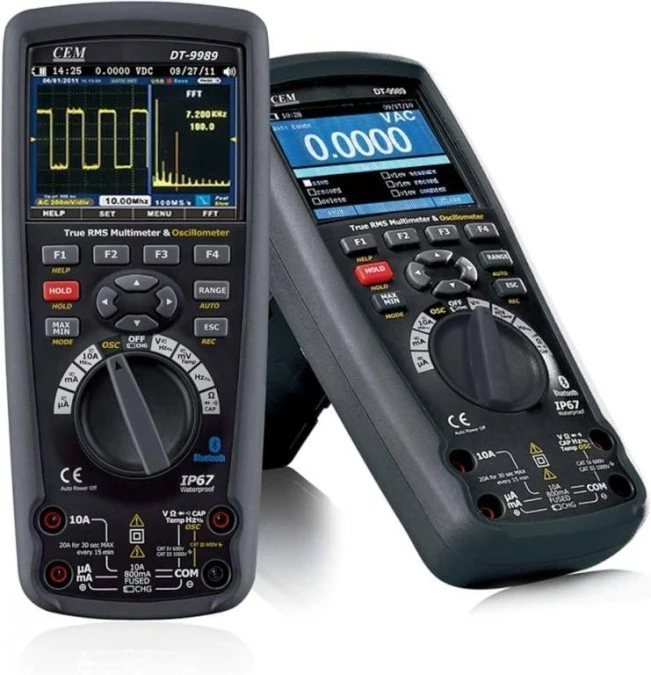 Multimetr przemysłowy z funkcją oscyloskopu Bluetooth, IP67 CAT IV 600V, CAT III 1000V DT‑9989 - obrazek 1