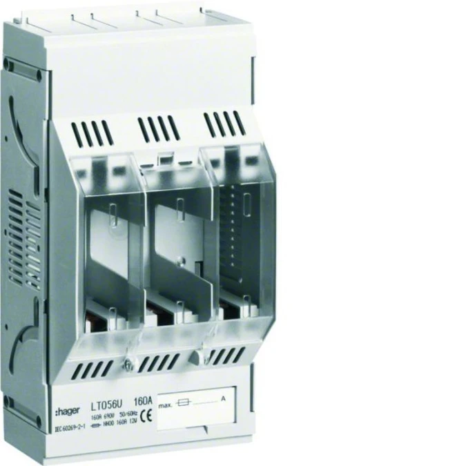 LT podstawa bezpiecz. NH00 3P 160A 690VAC szyny Cu 60mm zaciski klatkowe 95mm2 LT056U
