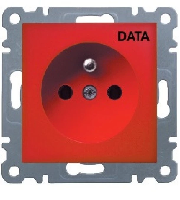 Lumina Gniazdo pojedyncze z/u 16A /DATA/ czerwone WL1029 - obrazek 1