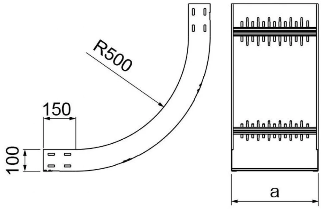 Łuk wewnętrzny korytka 90 stopni 400x100mm LWKSC400H100 N 221142 - obrazek 1
