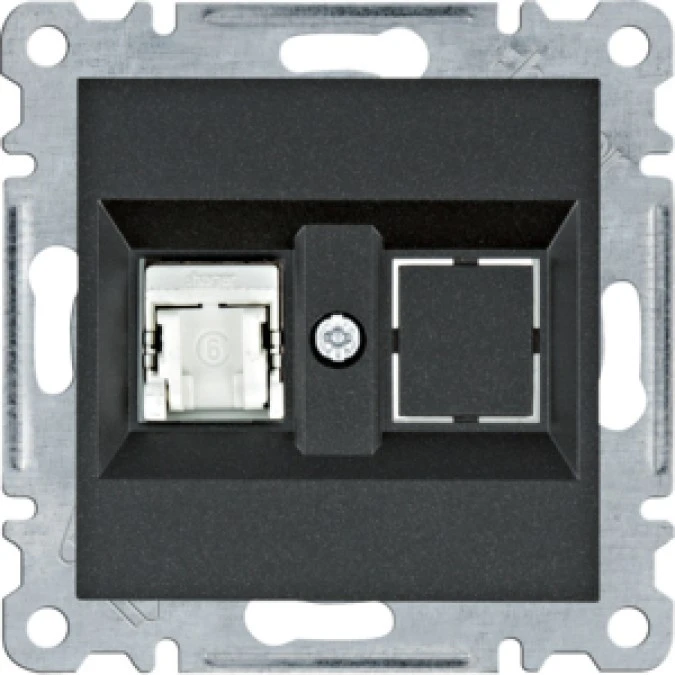 Lumina Gniazdo komputerowe pojedyczne RJ45 kat.6 FTP czarne WL2173 - obrazek 1