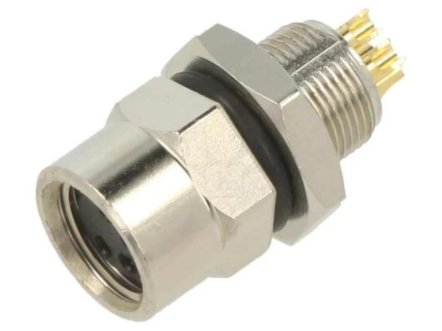 M8 Mtl FEMALE PNL CONN, SLDR Rear (Hex) 1838839‑2