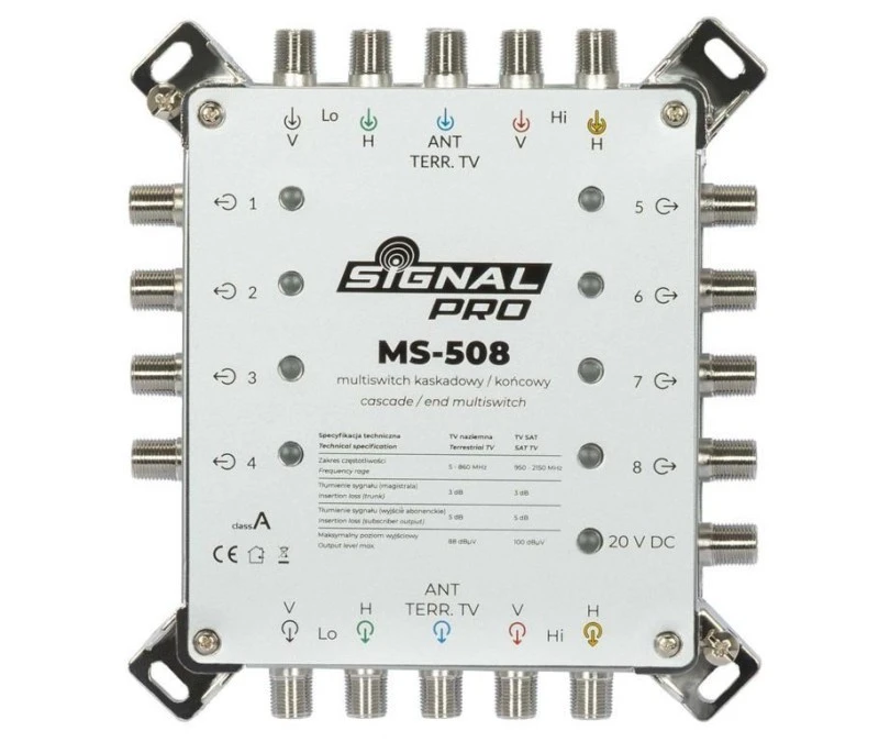 MULTISWITCH PRZELOTOWY MS‑508 5 WEJŚĆ / 8 WYJŚĆ SIGNAL PRO - obrazek 2