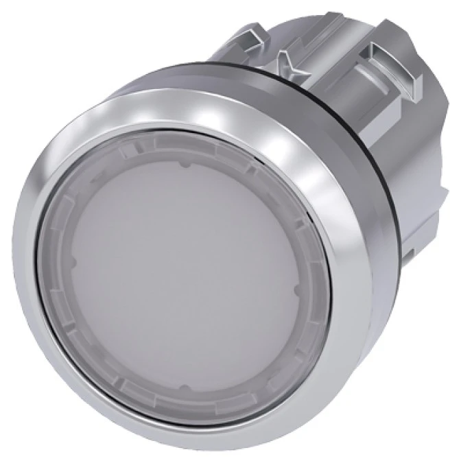 Napęd przycisku 22mm biały z podświetleniem bez samopowrotu metalowy IP69k Sirius ACT 3SU1051‑0AA60‑0AA0 - obrazek 3