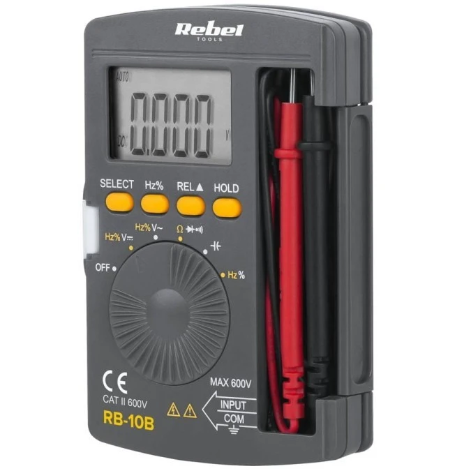 Miernik uniwersalny kieszonkowy multimetr cyfrowy z wyświetlaczem LCD REBEL RB‑10B - obrazek 1