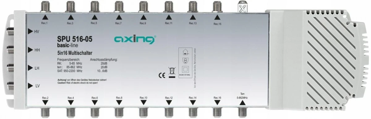 Multiswitch 5/16 SPU 516‑05 z pasywną naziemną 5 wejść / 16 wyjść SPU 516‑05
