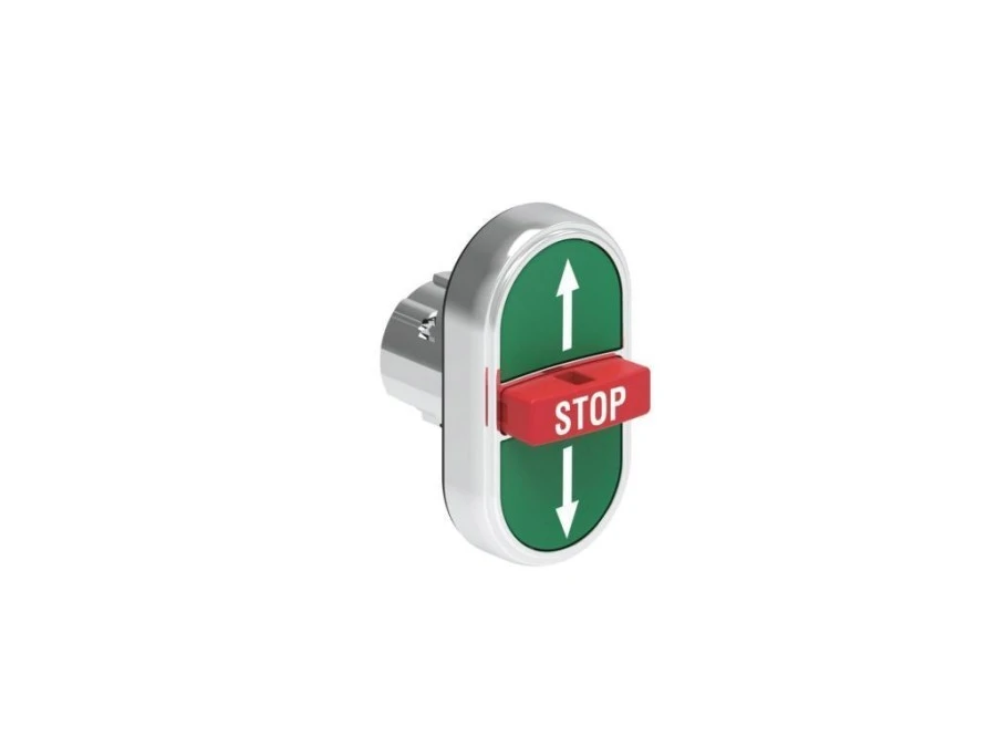Metalowy przycisk φ22mm 3 klawiszowy samoczynny powrót 2 kryte i 1 wystający STRZAŁKA GÓRA ‑ STRZAŁKA DÓŁ ‑ STOP LPSB7355 - obrazek 1