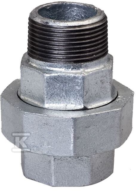 Śrubunek dwuzłączka prosta nakrętno-wkrętna stożkowa 3″ ocynk U12, NR 60, NR 341 OPAL 341-11V