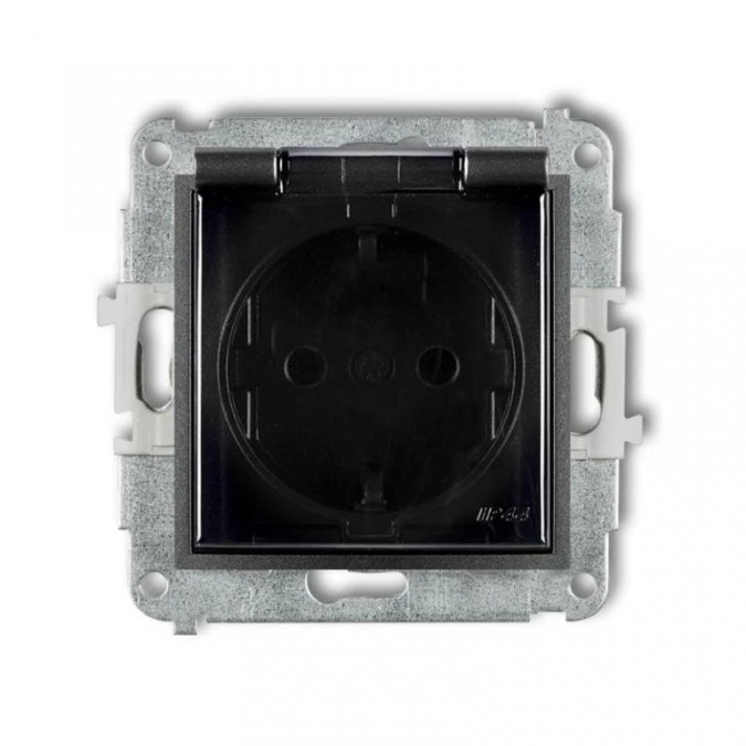 Mechanizm gniazda bryzgoszczelnego z uziemieniem SCHUKO 2P+Z (klapka dymna, przesłony torów prądowych) 11MGPB‑1sdp - obrazek 1