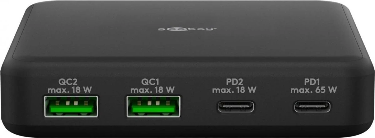 Multiport 4x ładowarka biurkowa (65 W), czarna, 61772 - obrazek 2