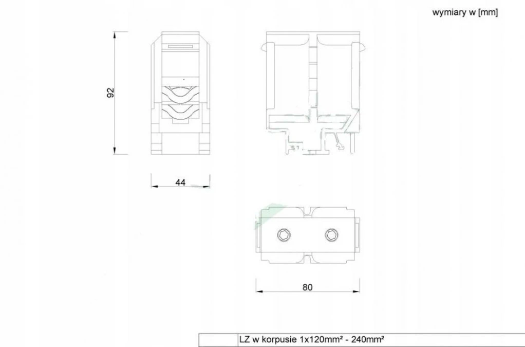 LZ w korpusie 1x120mm2 ‑ 240mm2 ‑ niebieska - obrazek 2