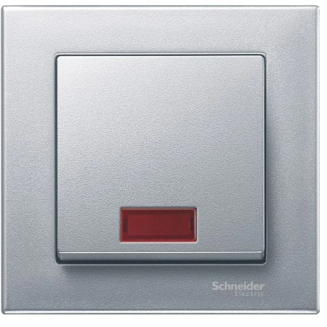 Merten System M Klawisz pojedynczy z okienkiem aluminiowy MTN433860 - obrazek 1