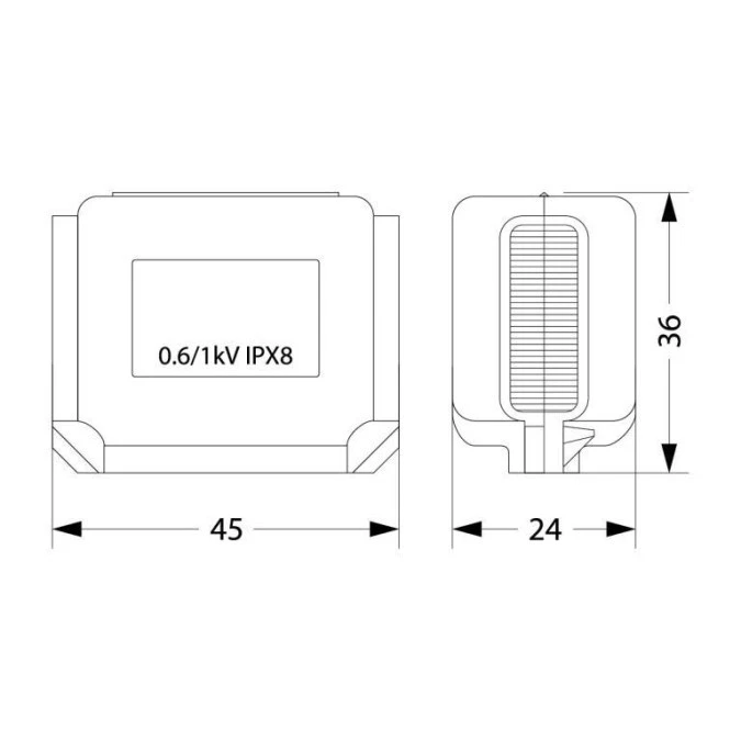 Mufa z żelem MZGEL45 45x37x24mm GELEBOX IPX8, 0.6/1kV - obrazek 3