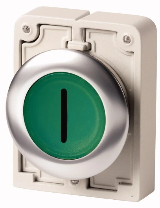 Napęd przycisku 30mm płaski zielony /I/z podświetleniam z samopowrotem M30C‑FDL‑G‑X1 182957 - obrazek 1