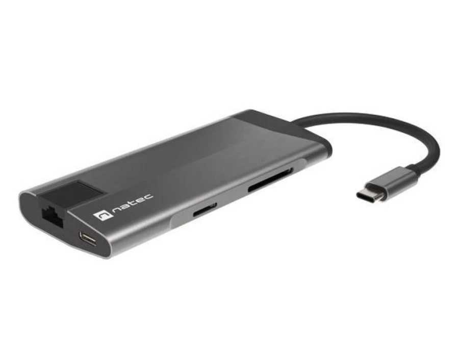 MULTIPORT ADAPTER NATEC FOWLER PLUS USB‑C‑HUB USB 3.0 3X, HDMI 4K, USB‑C PD, RJ45, SD, MICRO SD - obrazek 3