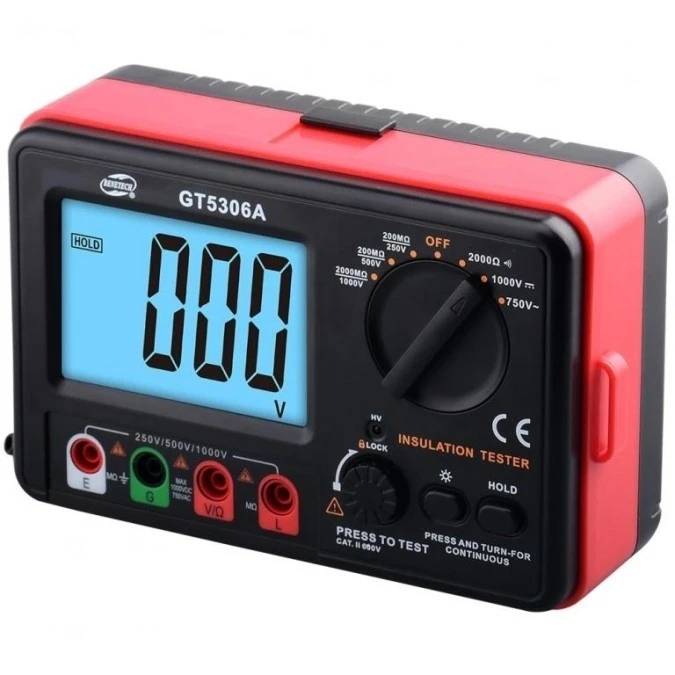 Miernik do pomiaru rezystancji izolacji tester cyfrowy LCD do instalacji elektrycznych GT5306A BENETECH - obrazek 2
