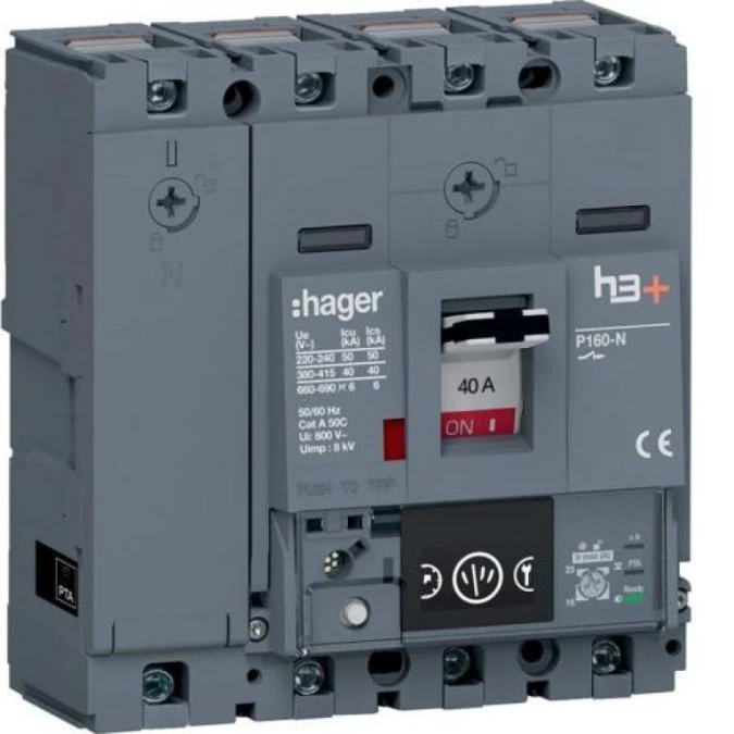 MCCB Wyłącznik mocy h3+ P160 4P 40A 40kA Energy HNS041NC - obrazek 1