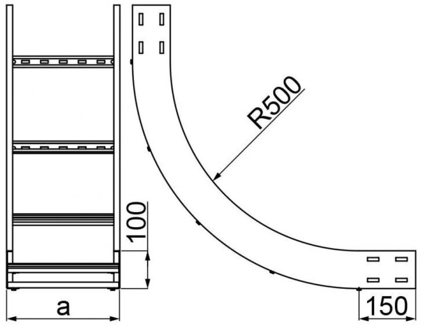 Łuk wewnętrzny 90 stopni LWDSC200H100 411222 - obrazek 2