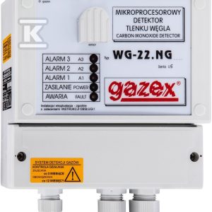 Detektor tlenku węgla WG-22.NG CO, 20/100ppm (s15), sensor p-p, zasilanie 230V, do garaży