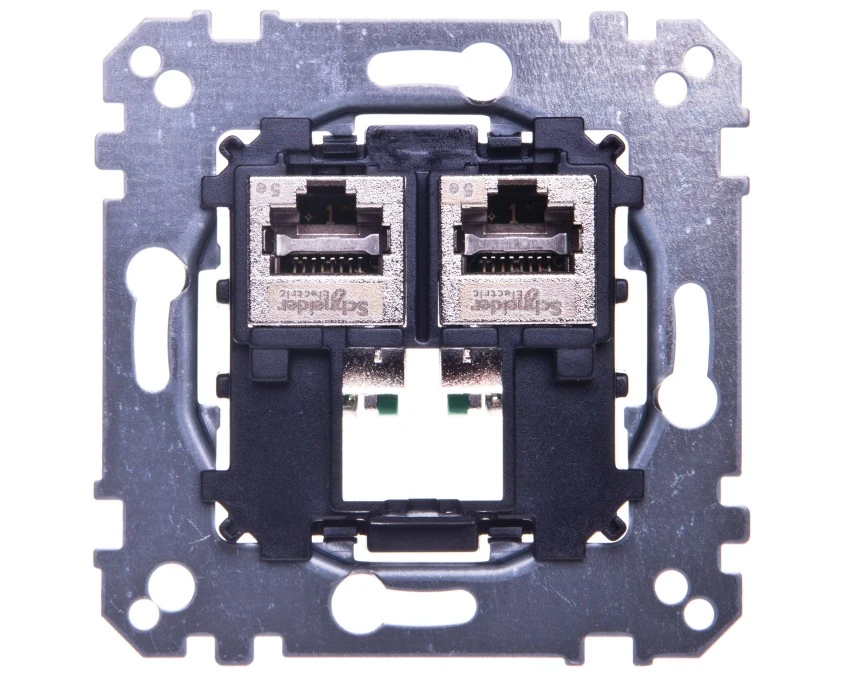 Merten Gniazdo komputerowe podwójne RJ45 kat.5e F/STP MTN4575‑0012 - obrazek 1