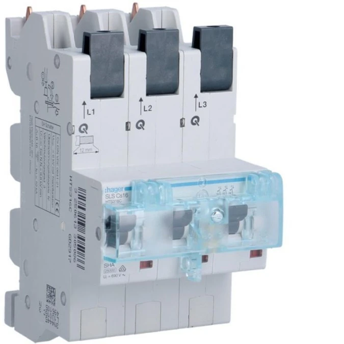 MCB SLS Wyłącznik nadprądowy selektywny 3P, Cs, 16 A, szyny Cu 40‑12x5/10mm HTS316C - obrazek 1