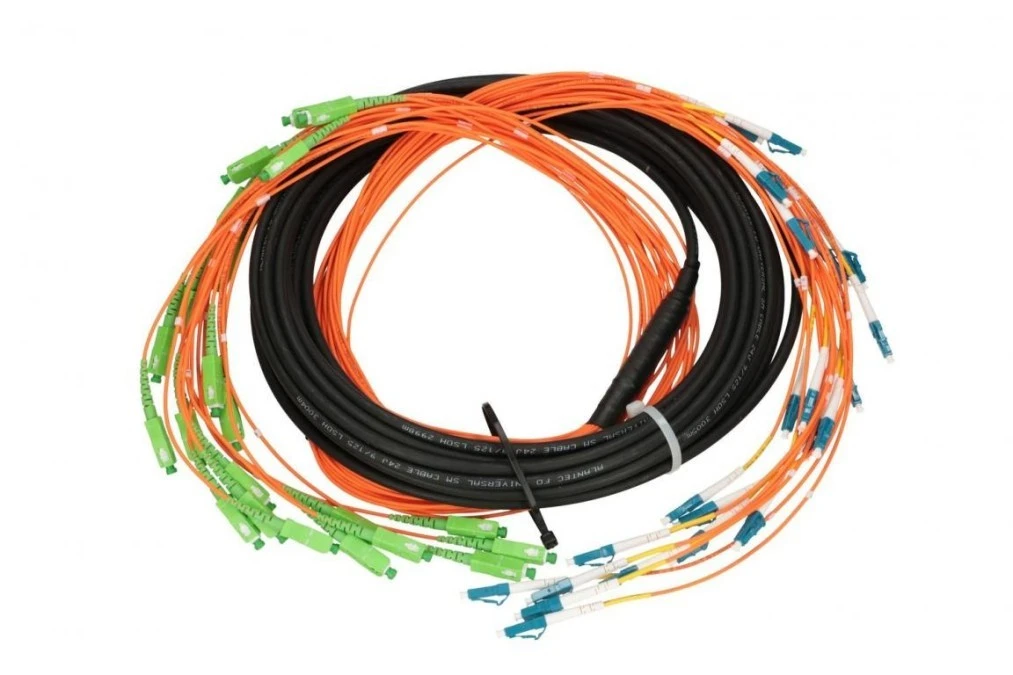 multipatchcord SM 24F 10M, kaskada 90cm Extralink SC/APC‑LC/PC