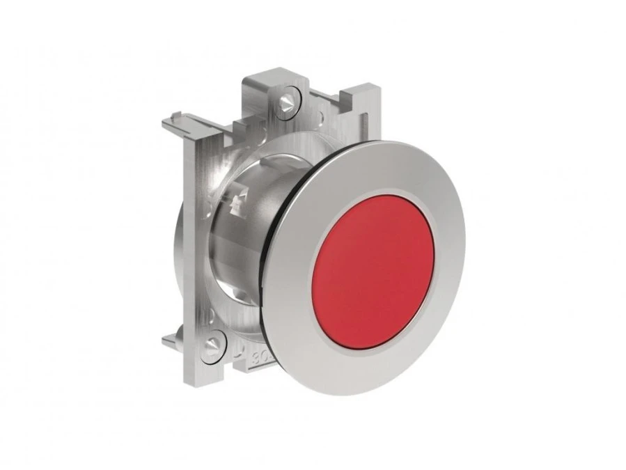 Metalowy przycisk płaski fi30mm kryty samoczynny powrót Czerwony LPFB104 - obrazek 1