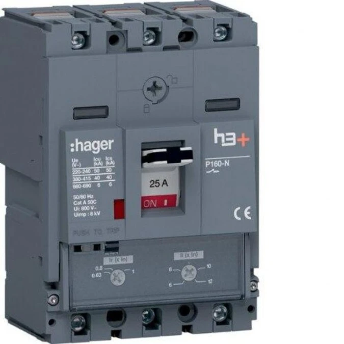 MCCB Wyłącznik mocy h3+ P160 3P 25A 40kA TM HNS025DC - obrazek 1