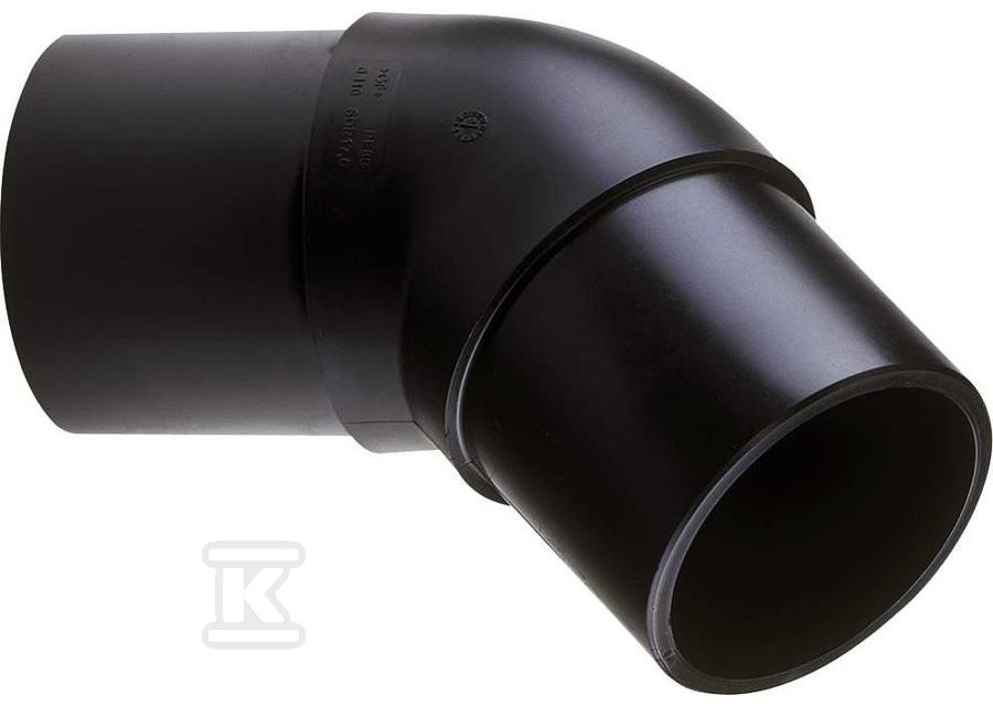 Kolano doczołowe długie 45ST. d225 PE100, SDR11, PN10 gaz/PN16 woda 753151020 - obrazek 1