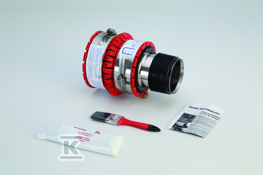 Adapter BI DN150 + złącze VPC 150 do połączenia rur o nieokrągłej geometrii zewnętrznej, wersja sztywna BIA150SB_0000 - obrazek 1