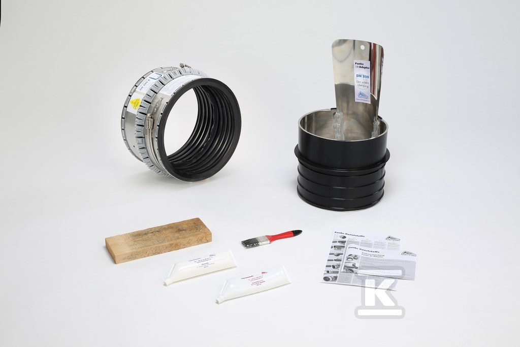 Adapter BI DN300 + złącze VPC 360 do połączenia rur o nieokrągłej geometrii zewnętrznej, wersja olejoodporna BIA300360OEL_0027 - obrazek 1