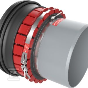 Adapter BSM DN300 do bezprogowego podłączenia rury kanalizacyjnej do studzienek i kielichów rurowych wykonanych z tradycyjnych materiałów o wysokiej sztywności zginania (kamionki, betonu) BSM300_0000