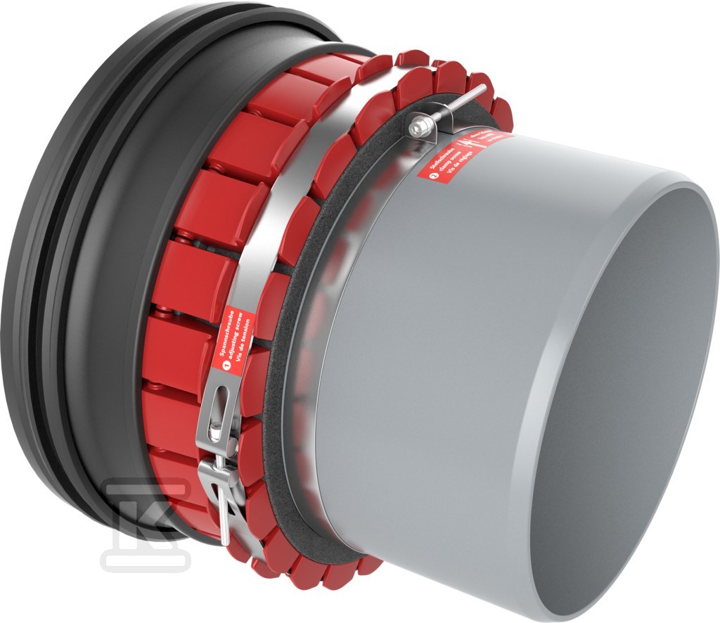 Adapter BSM DN300 do bezprogowego podłączenia rury kanalizacyjnej do studzienek i kielichów rurowych wykonanych z tradycyjnych materiałów o wysokiej sztywności zginania (kamionki, betonu) BSM300_0000 - obrazek 1