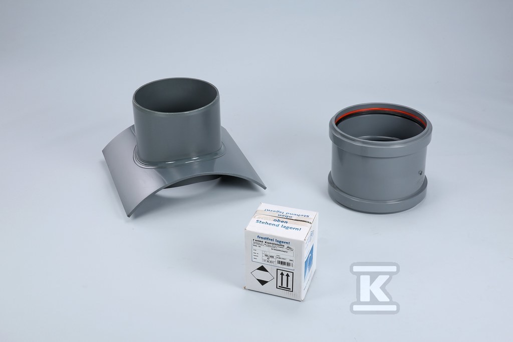Komplet montażowy KG do wpięcia rury kanalizacji sanitarnej lub deszczowej DN/OD125 do rury głównej DN/OD200-2400 (beton / żeliwo / kamionka / GRP), kolor szary COKLM125_0000 - obrazek 1