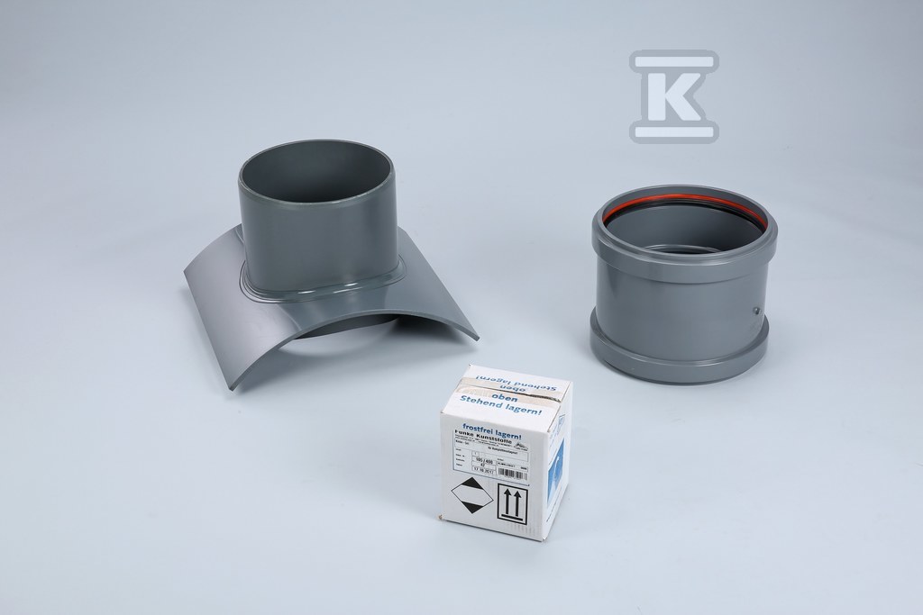 Komplet montażowy KG do wpięcia rury kanalizacji sanitarnej lub deszczowej DN/OD200 do rury głównej DN/OD200-2400 (beton / żeliwo / kamionka / GRP), kolor szary COKLM200_0000 - obrazek 1