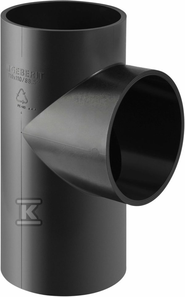 Trójnik PEHD 200×160/88.5 prosty, kolor czarny (kanalizacja HDPE) 370.195.16.1