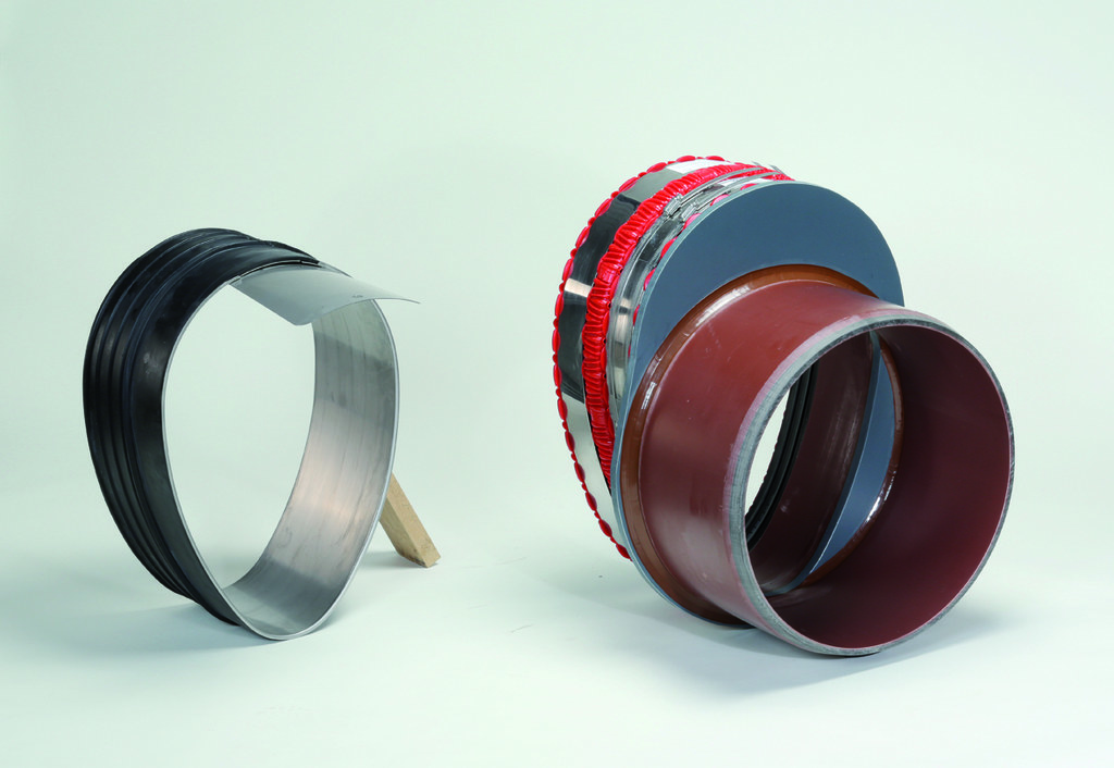 Adapter BI (zestaw) do łączenia rury kanalizacyjnej o profilu jajowym 350/525 z okrągłą DN/OD400, łączenie mechaniczne za pomocą złącza VPC 455 EIK350525500_0000 - obrazek 1