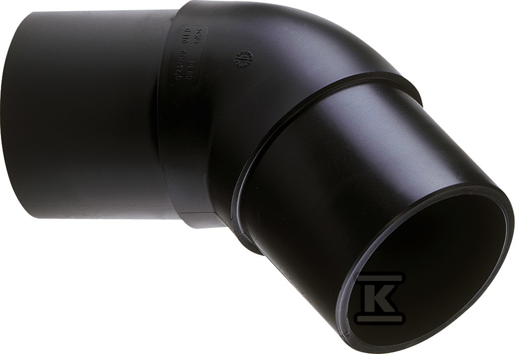 Kolano doczołowe długie 45ST. d315 PE100, SDR11, PN10 gaz/PN16 woda 753150923 - obrazek 1