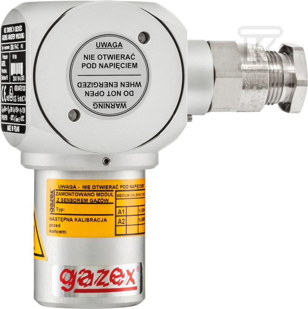 Detektor gazów DEX-4E/N amoniak, 500/800 ppm, wykonanie F4-C, sensor el-ch, obudowa mosiężna - obrazek 1