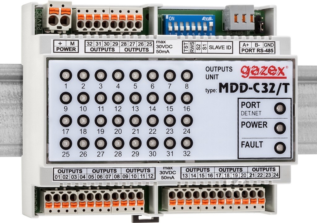 Moduł sterujący MDD-C32/T 32 wyj.typu OC (do przekaźników RM), TS35 - obrazek 1