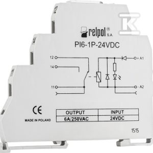 Przekaźnik RM1P6/12 przekaźnik modułowy, 12V, na szynę TS35 (1 styk no/nc, max 6A) Przekaźnik RM1P6/12 przekaźnik modułowy, 12V, na szynę TS35 (1 styk no/nc, max 6A)
