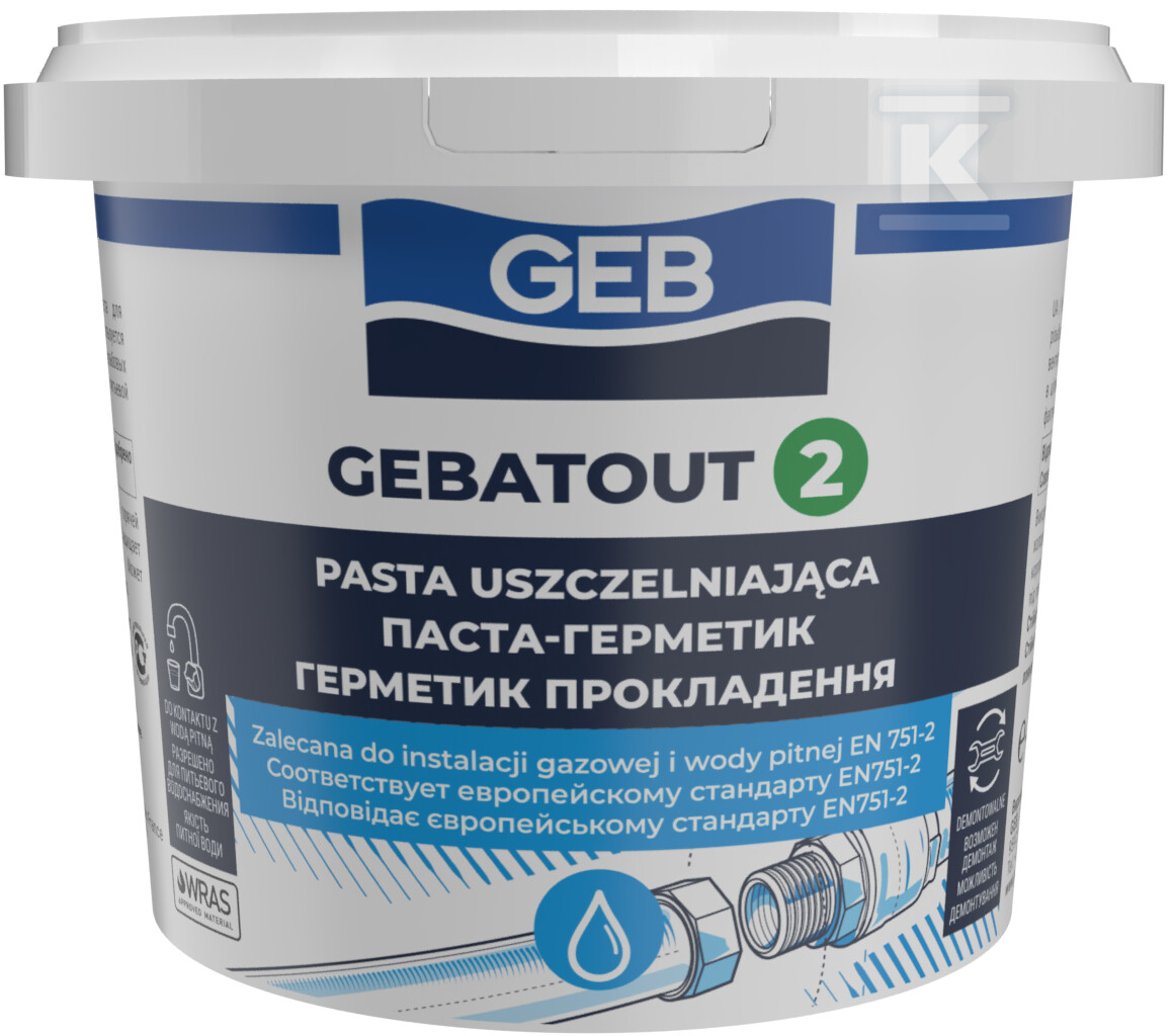 Pasta uszczelniająca GEBATOUT 2 do instalacji wodnych i gazowych, 500 g 103100 - obrazek 1