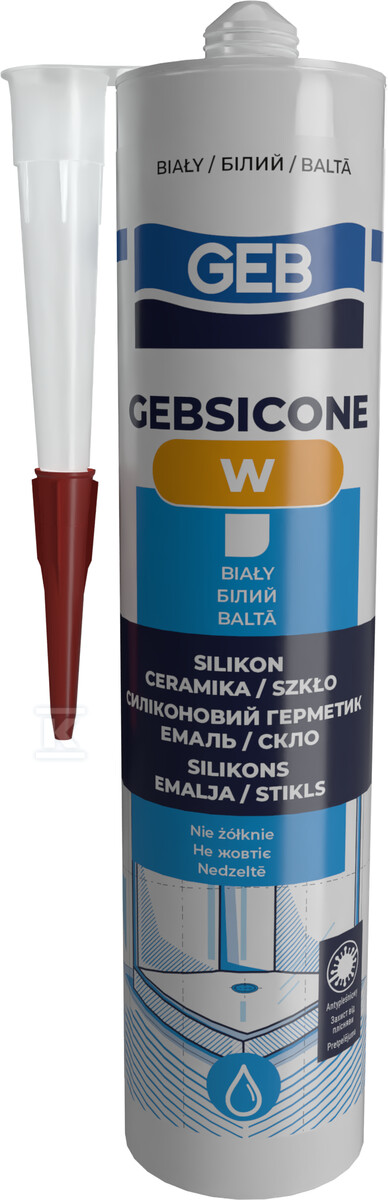 Silikon sanitarny biały kart.310 ml GEBSICONE 593300