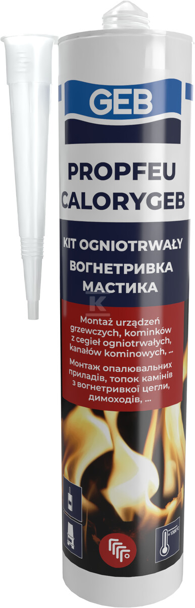 Masa uszczelniająca ogniotrwała CALORYŻEB, 310 ml 103570